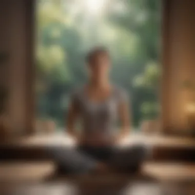 Woman practicing mindful meditation in a serene setting