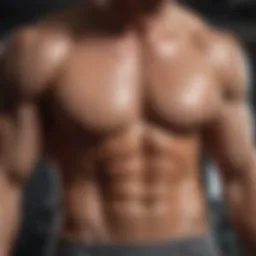 Midsection showing toned muscles