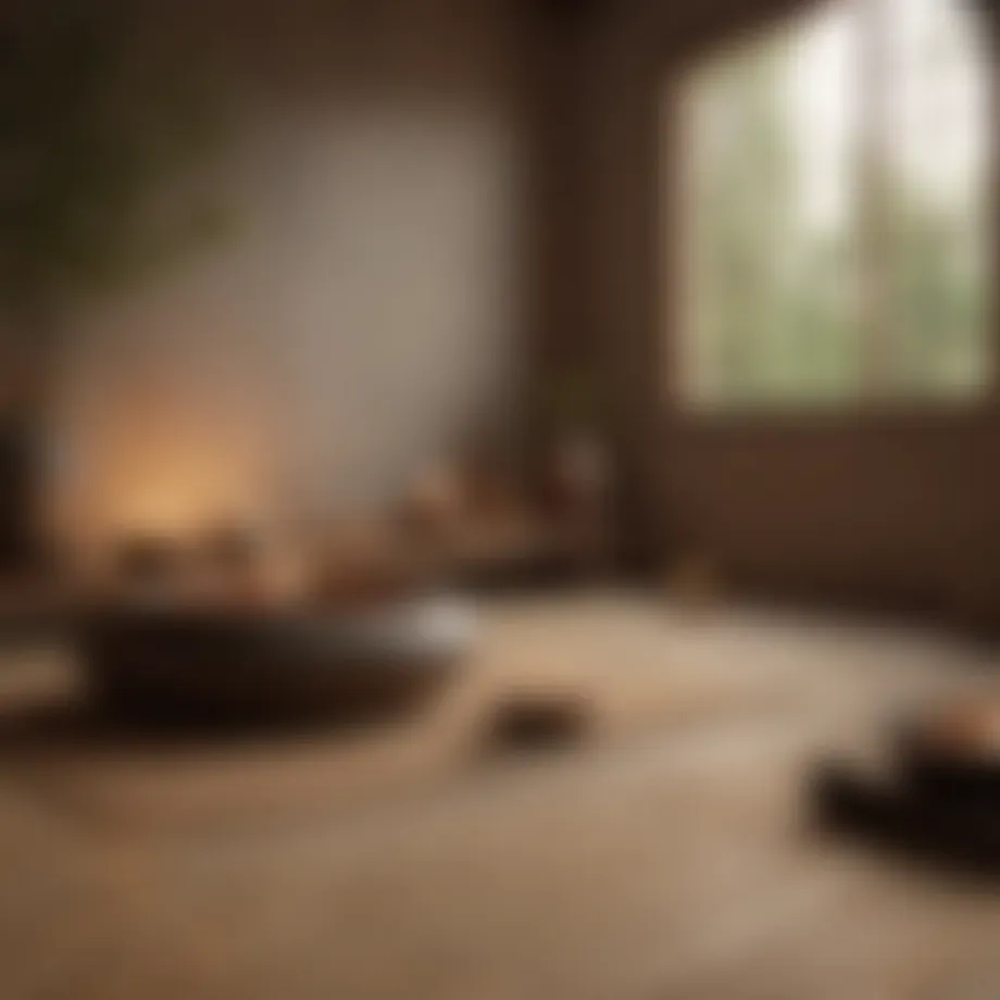 Tranquil meditation space with incense and candles