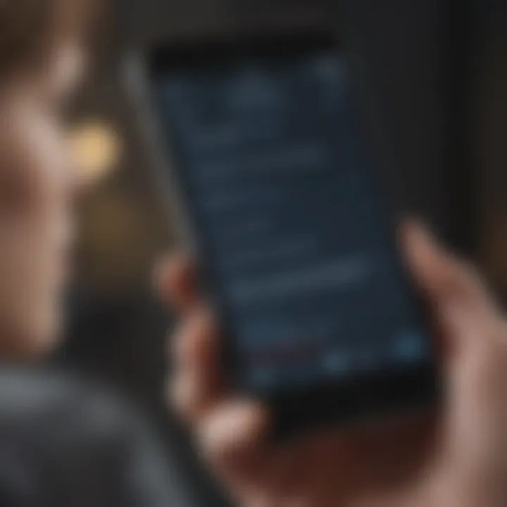 A close-up of a smartphone displaying a text message with an intriguing conversation.