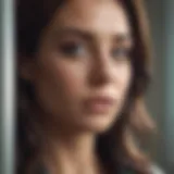 A woman looking thoughtfully out of a window, reflecting on her emotions.