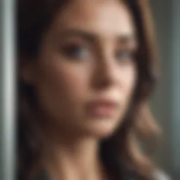 A woman looking thoughtfully out of a window, reflecting on her emotions.