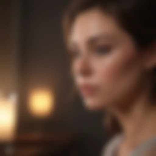 A woman contemplating in solitude, reflecting on her relationship