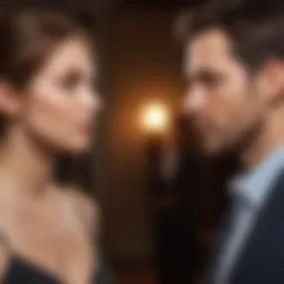 A thoughtful couple engaged in a deep conversation