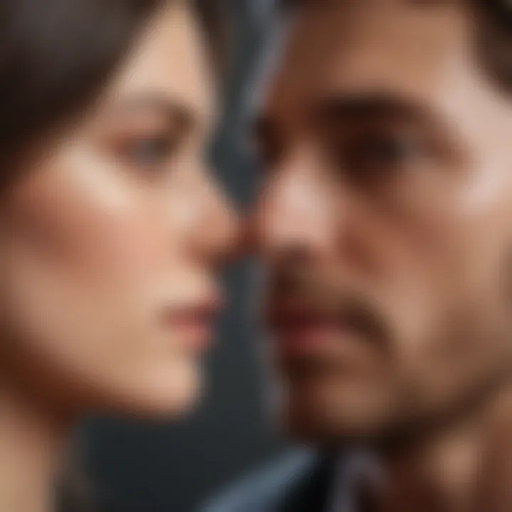 Graphical representation of relationship dynamics influenced by narcissism
