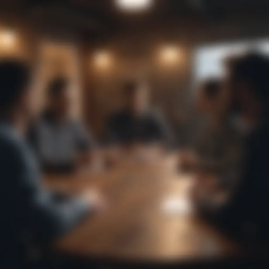 A virtual meeting setup with diverse participants engaging in discussion.