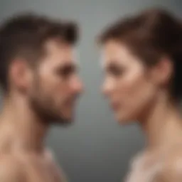Illustration depicting emotional distance between partners