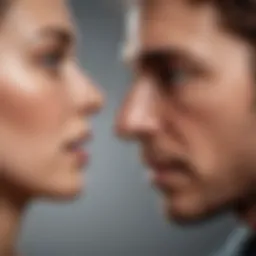 An abstract representation of emotional barriers in relationships