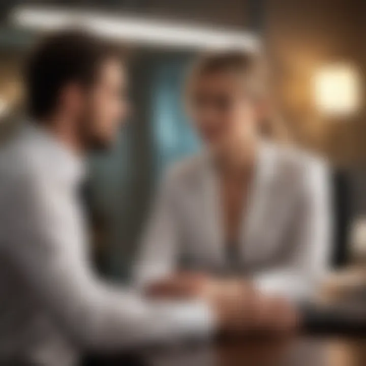 A professional consultation in a warm office setting