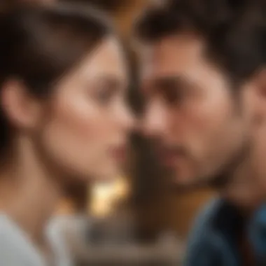 A serene couple engaged in deep conversation