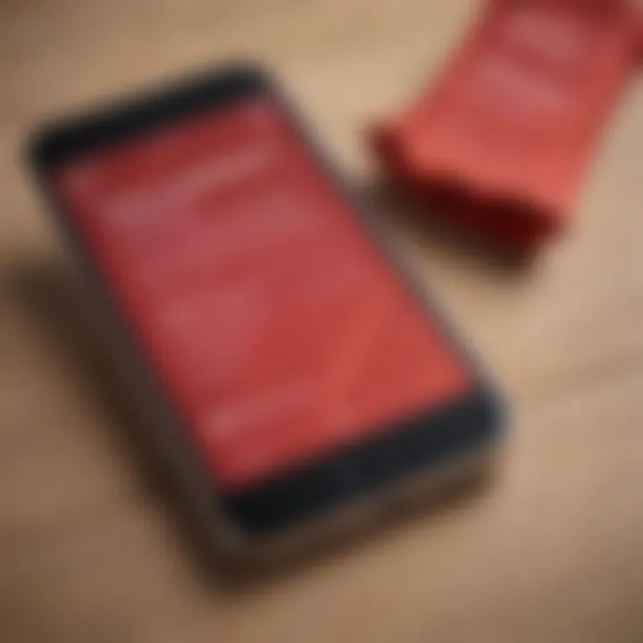 Close-up of a phone with a suspicious text notification, symbolizing signs of infidelity.