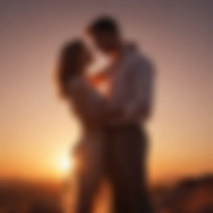 Couple Embracing in Sunset Glow