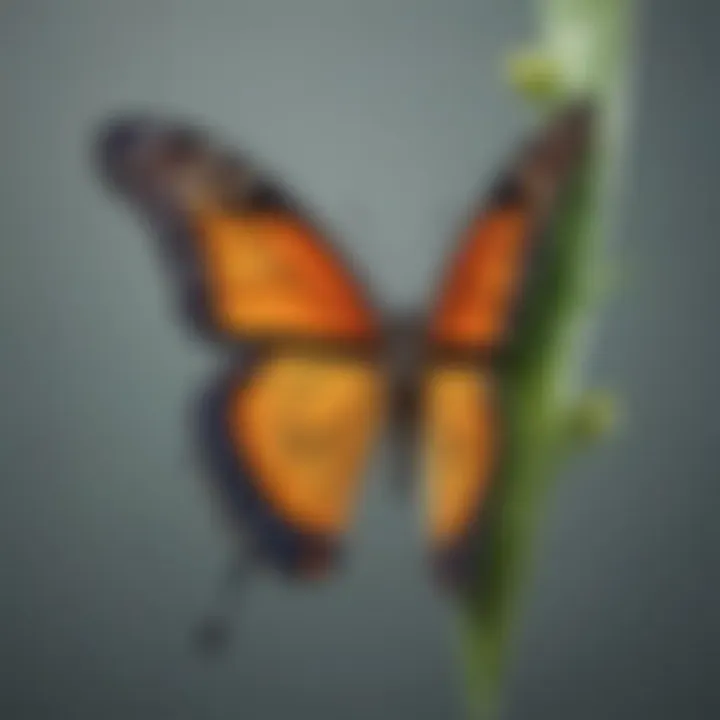 Illustration of a butterfly emerging from a chrysalis as a metaphor for transformation