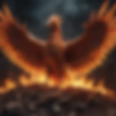 Illustration of a phoenix rising from ashes symbolizing renewal and resilience post-infidelity