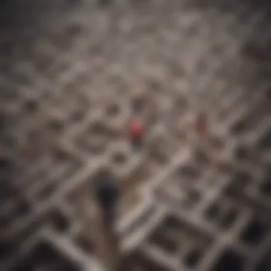 Maze with a complicated path signifying confusion in relationships