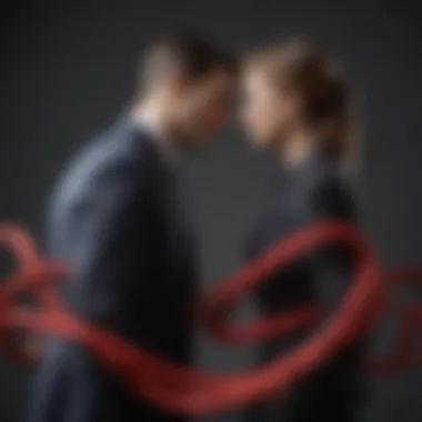 Symbolic image depicting the unraveling of marital trust