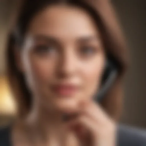 Woman glancing at her phone with a secretive smile