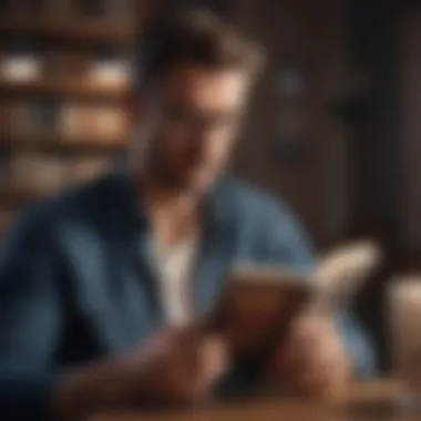 A man reading a self-help book