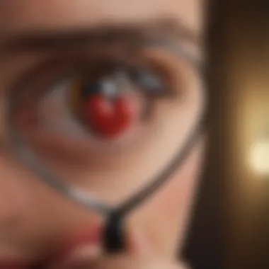 Scrutinizing Relationships A magnifying glass over a heart, symbolizing scrutiny in love