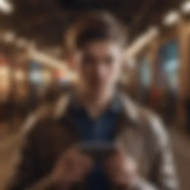 An individual using a smartphone, highlighting the role of technology in forming connections.