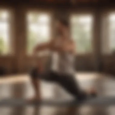 Yoga for Core Stability Focused man practicing yoga pose for core strength