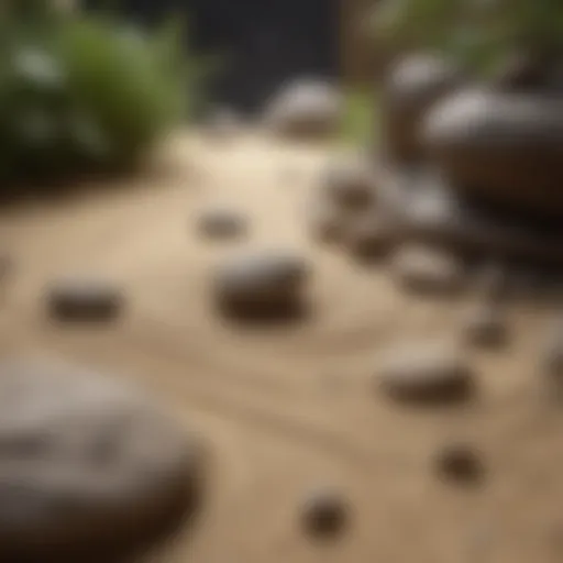 Zen garden with rocks and sand